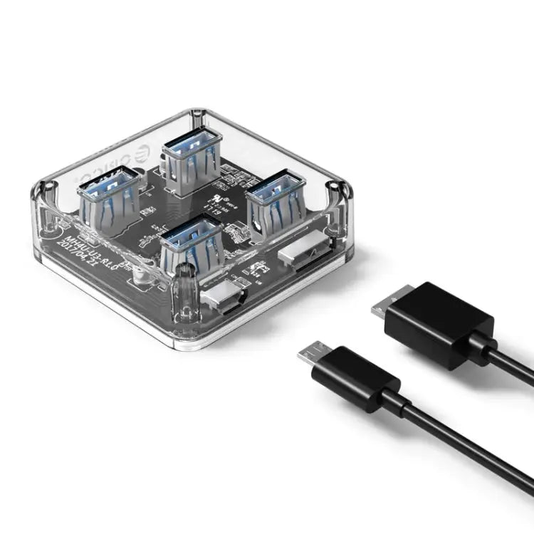ORICO MH4U-100 USB 3.0 Transparent Desktop HUB with 100cm Micro USB Cable MH4U-100 - MH4U-100