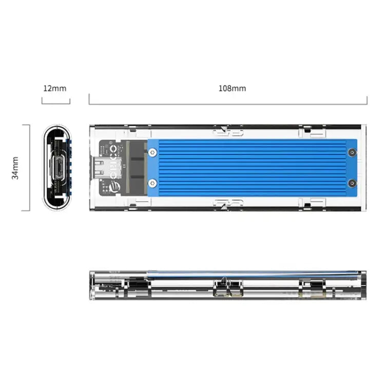 ORICO TCM2M-C3 M.2 SSD Dual Protocol Hard Disk Case