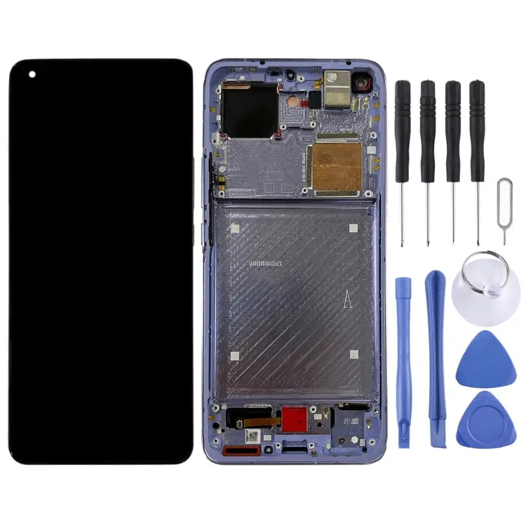 Original AMOLED Material LCD Screen and Digitizer Full Assembly With Frame for Xiaomi Mi 11 Ultra / Mi 11 Pro M2102K1G