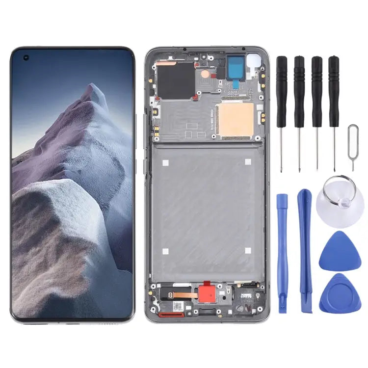 Original AMOLED Material LCD Screen and Digitizer Full Assembly With Frame for Xiaomi Mi 11 Ultra / Mi 11 Pro M2102K1G