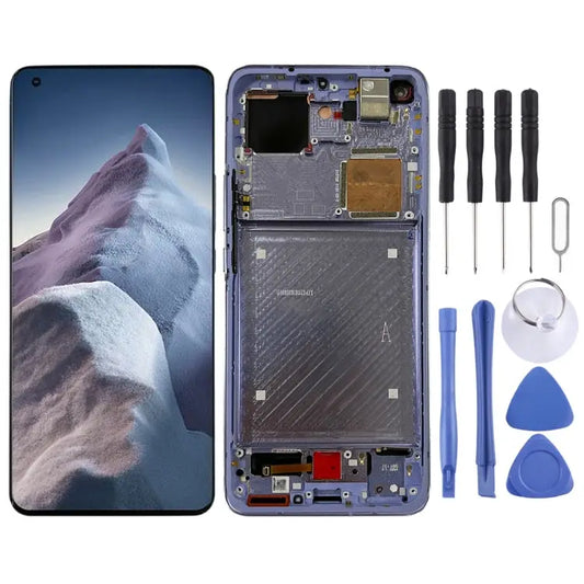 Original AMOLED Material LCD Screen and Digitizer Full Assembly With Frame for Xiaomi Mi 11 Ultra / Mi 11 Pro M2102K1G