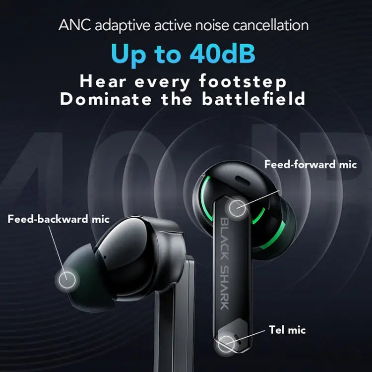 Original Xiaomi Black Shark Noise Reduction True Wireless Bluetooth Earphone - Black - Apple Accessories