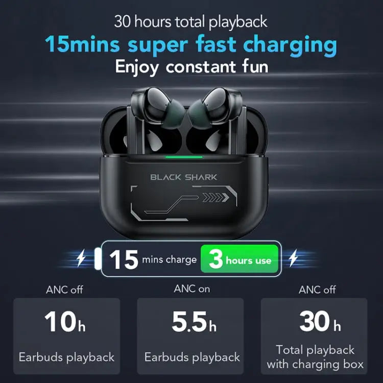 Original Xiaomi Black Shark Noise Reduction True Wireless Bluetooth Earphone - Black - Apple Accessories