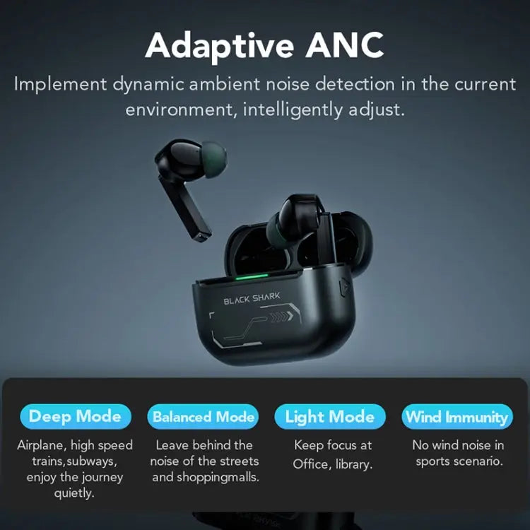 Original Xiaomi Black Shark Noise Reduction True Wireless Bluetooth Earphone - Black - Apple Accessories
