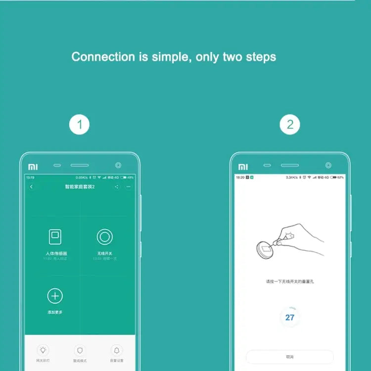 Original Xiaomi Mijia Intelligent Mini Wireless Switch for Xiaomi Smart Home Suite Devices,,with the Xiaomi