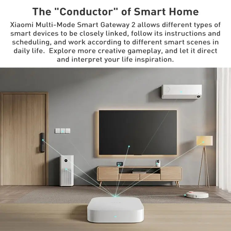 Original Xiaomi Multimode Smart Home Gateway 2 WiFi BT ZigBee RJ45 Connect Gateway - Gateway