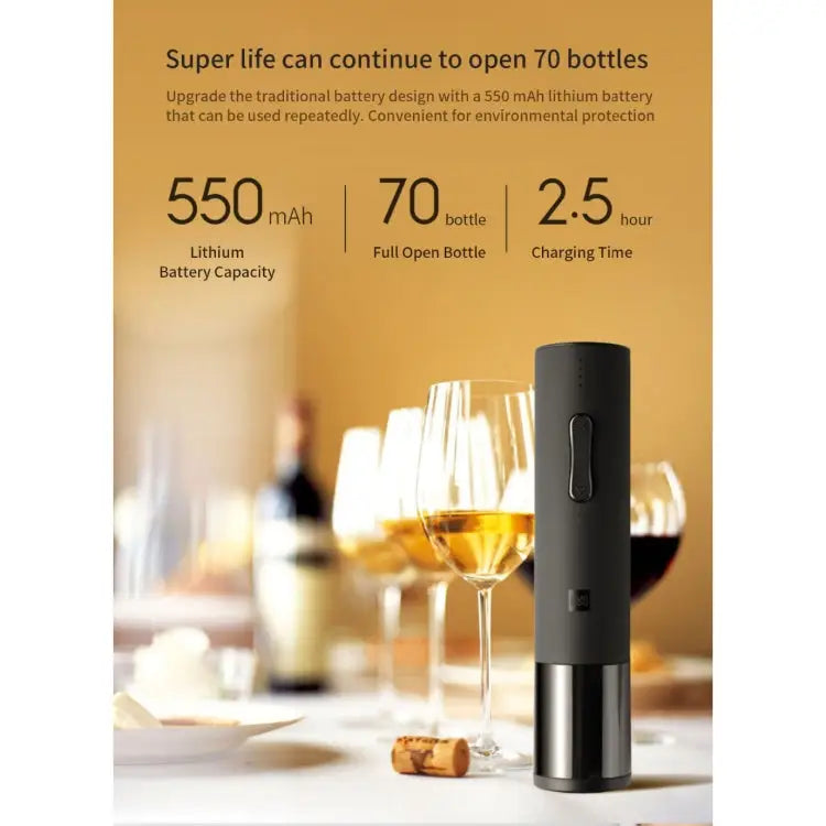 Original Xiaomi Youpin Huohou Automatic Wine Bottle Kit Electric Corkscrew With Foil Cutter - Corkscrew