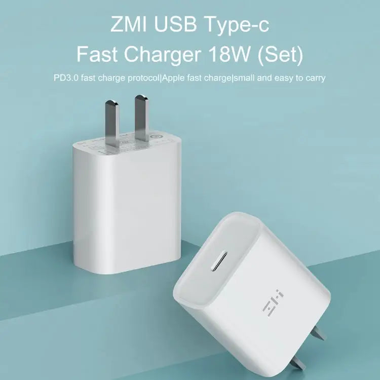 Original Xiaomi Youpin ZMI 20W Quick Charger Power Adapter with Type-C / USB-C to 8 Pin Charging Cable US Plug