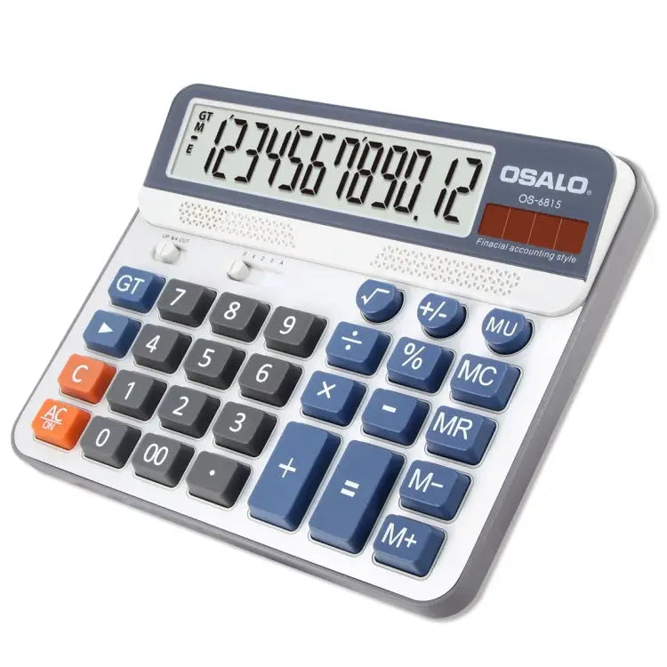 OSALO OS-6815 12 Digits Desktop Calculator Solar Energy Dual Power Calculator OS-6815 - OS-6815