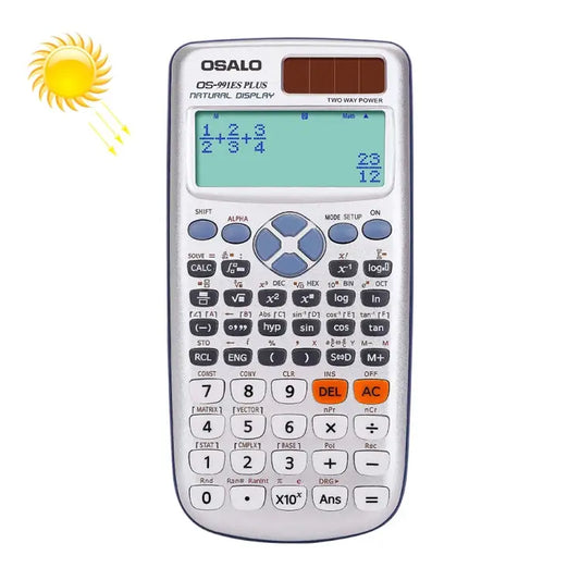 OSALO OS-991ES PLUS 10 + 2 Digits Multi-functional Student Function Scientific Calculator Solar Energy Dual Power
