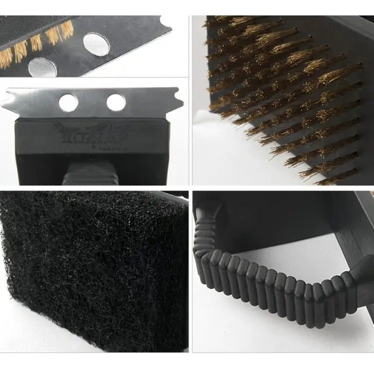 Outdoor Barbecue Cleaning Brush Camping Picnic BBQ Copper Wire Grill Three In One Right Angle Copper Wire Triangular