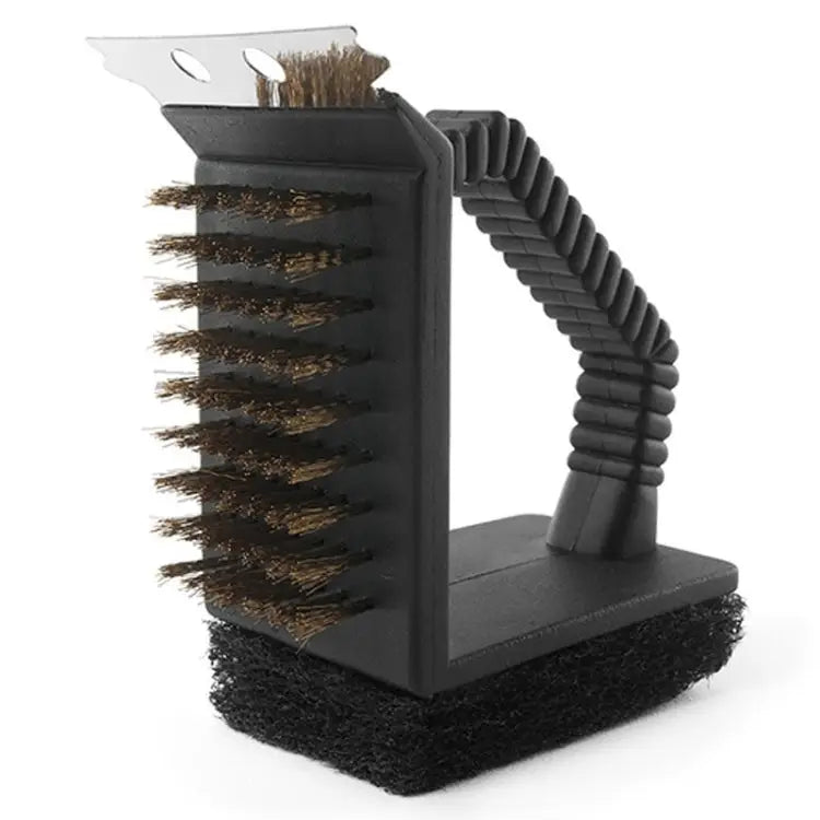 Outdoor Barbecue Cleaning Brush Camping Picnic BBQ Copper Wire Grill Three In One Right Angle Copper Wire Triangular