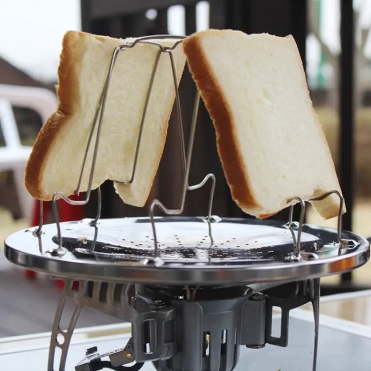 Outdoor Camping Tools 4 Slice Stainless Steel Camping Foldable Toaster Rack Toaster Tray Bread Toast Rack Bread Toast