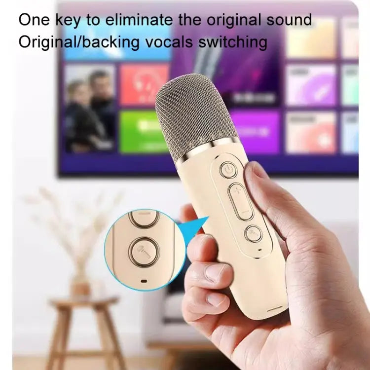 Outdoor Home Portable Wireless Karaoke Sound Cell Phone Integrated Microphone Smart Speaker With Single Mic White