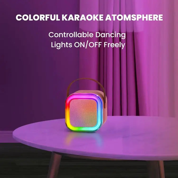 Outdoor Home Portable Wireless Karaoke Sound Cell Phone Integrated Microphone Smart Speaker With Single Mic White