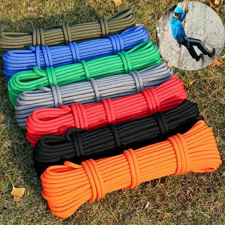 Outdoor Rock Climbing Hiking Accessories High Strength Auxiliary Cord Safety Rope Diameter: 9.5mm Length:10m Random
