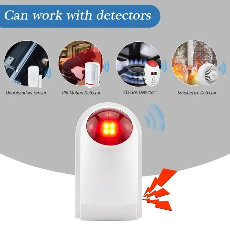 Outdoor Siren with Red Flashlight Can be used 1.2A 12V as a Backup Battery PA-100 PA-100 Red