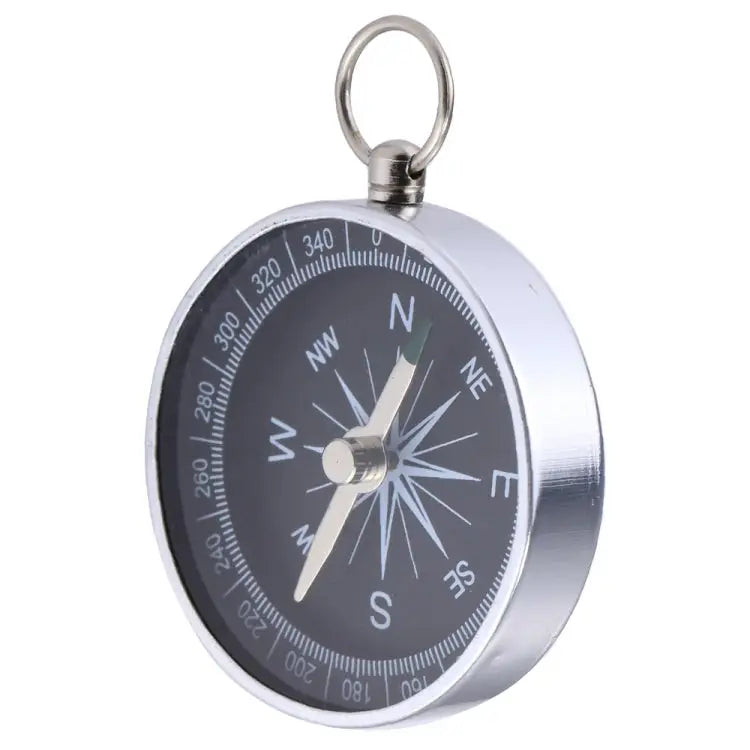 Outdoor Sports Camping Hiking Pointer Guider Aluminum Alloy Compass Hiker Navigation with Keychain Random Color