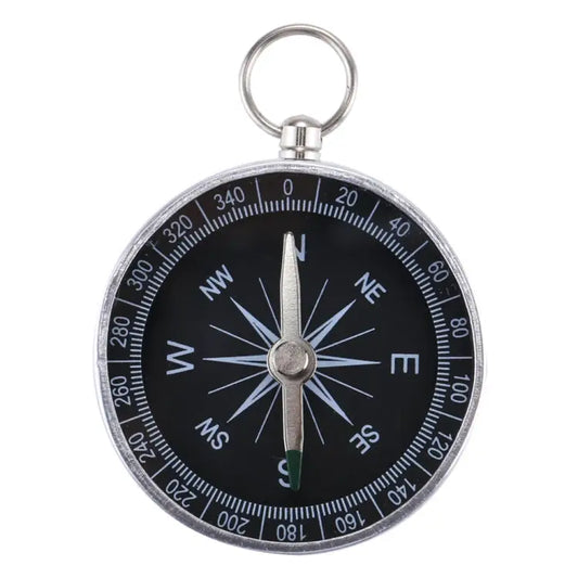 Outdoor Sports Camping Hiking Pointer Guider Aluminum Alloy Compass Hiker Navigation with Keychain Random Color