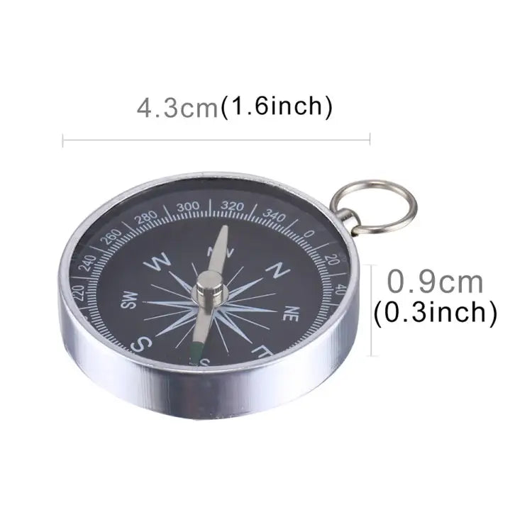 Outdoor Sports Camping Hiking Pointer Guider Aluminum Alloy Compass Hiker Navigation with Keychain Random Color