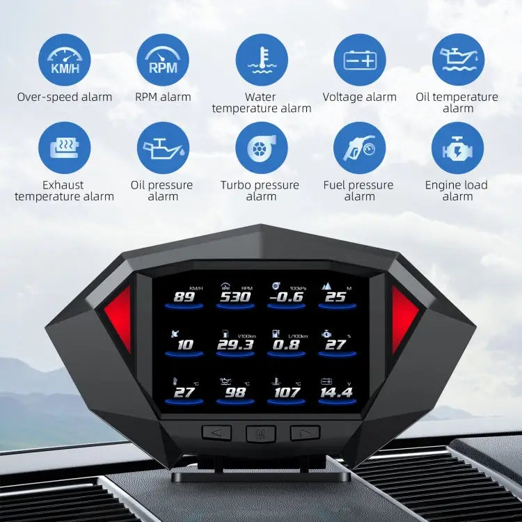 P1 3.5 inch Car OBD2 GPS HUD Head Up System Smart Digital Speedometer Meter Display - P1