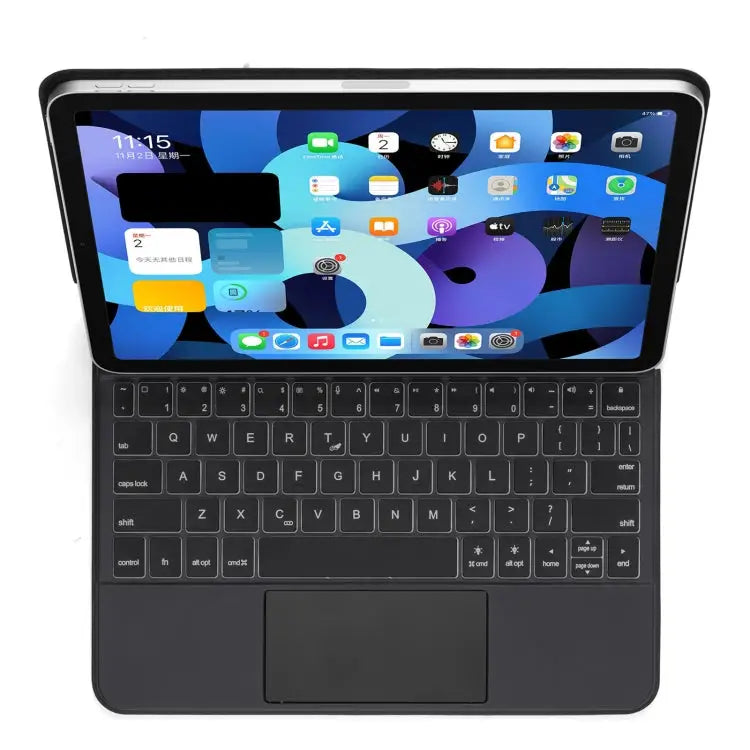 P109 Pro Ultra-thin Detachable Bluetooth Keyboard Leather Tablet Case with Touchpad & White Backlight for iPad Pro 11