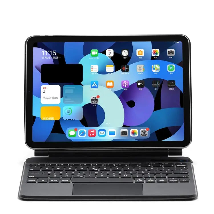 P109 Pro Ultra-thin Detachable Bluetooth Keyboard Leather Tablet Case with Touchpad & White Backlight for iPad Pro 11