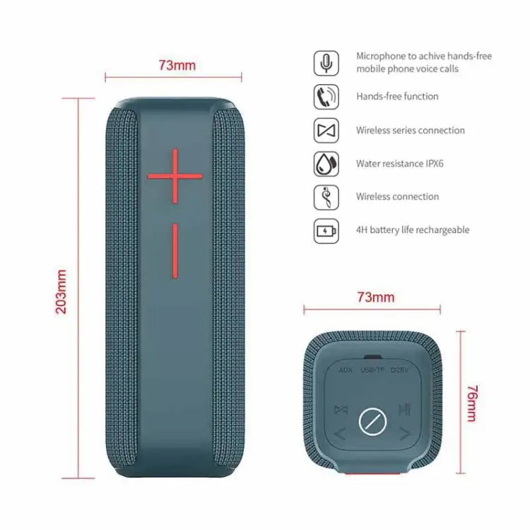 P15 10W Portable Bluetooth Speaker Outdoor Loudspeaker Sound System Stereo Support TF&FM - Apple Accessories