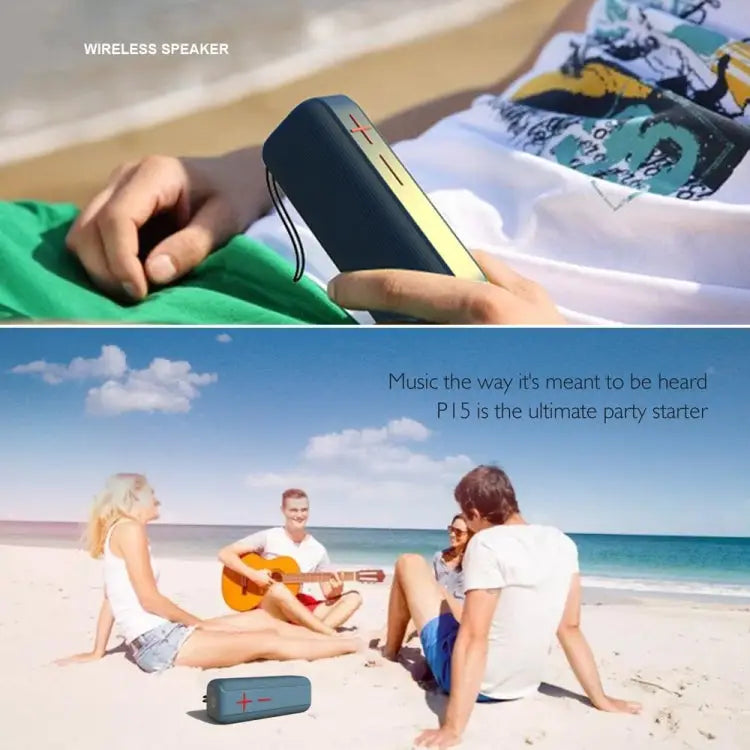 P15 10W Portable Bluetooth Speaker Outdoor Loudspeaker Sound System Stereo Support TF&FM - Apple Accessories