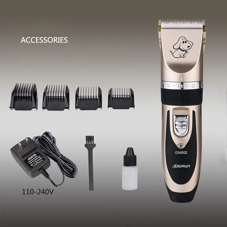 P2 110-240V Ceramics Titanium Professional Pet Electric Scissors Pets Hair Clippers with Four Combs Ceramics Titanium