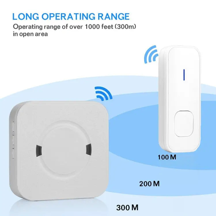 P6-B 110dB Wireless IP55 Waterproof Low Power Consumption WiFi Doorbell Receiver 53 Music Options Receiver Distance: