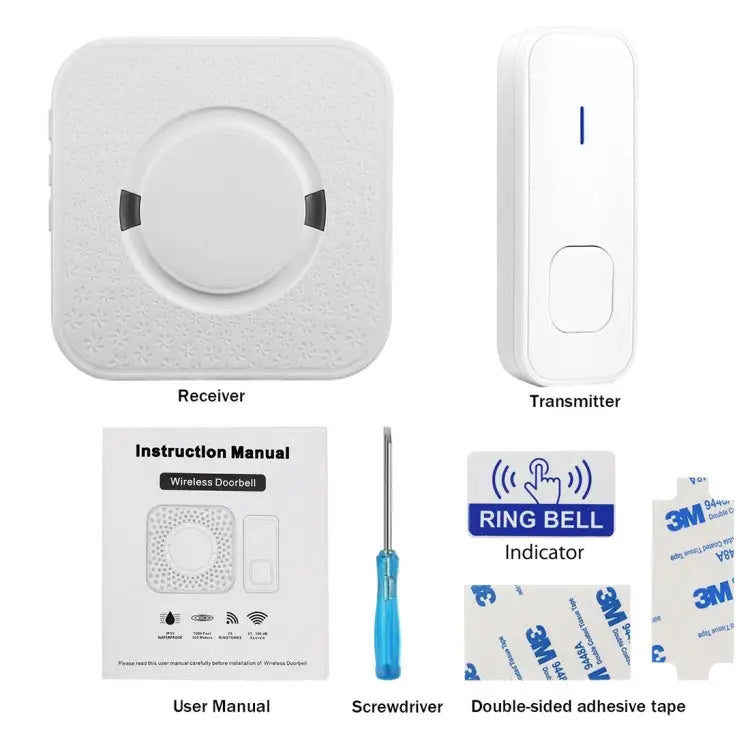 P6-B 110dB Wireless IP55 Waterproof Low Power Consumption WiFi Doorbell Receiver 53 Music Options Receiver Distance: