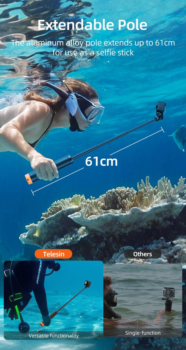TELESIN Floating Tripod Selfie Stick