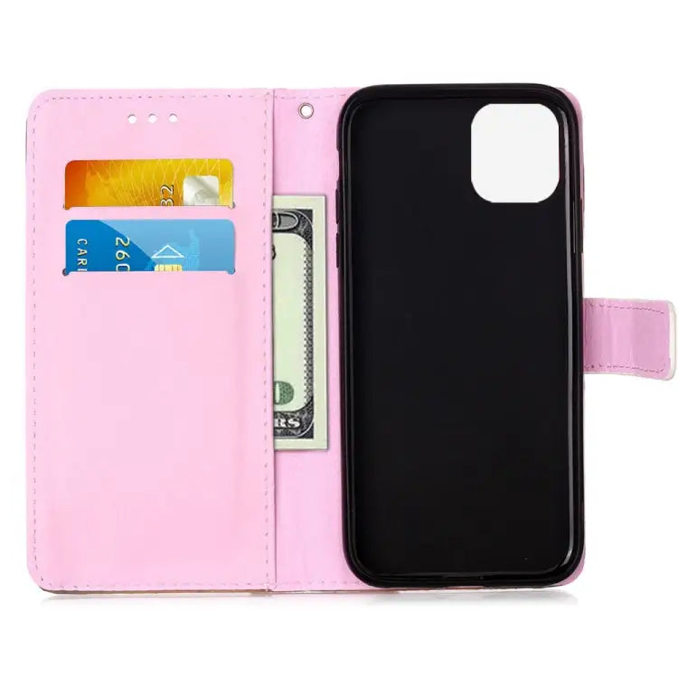 Painted Flat Texture Leather Case with Lanyard & Card Slot & Wallet & Holder For iPhone 12 mini For iPhone 12 / 12 Pro