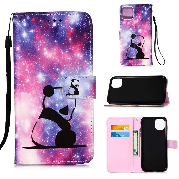 Painted Flat Texture Leather Case with Lanyard & Card Slot & Wallet & Holder For iPhone 12 mini For iPhone 12 / 12 Pro