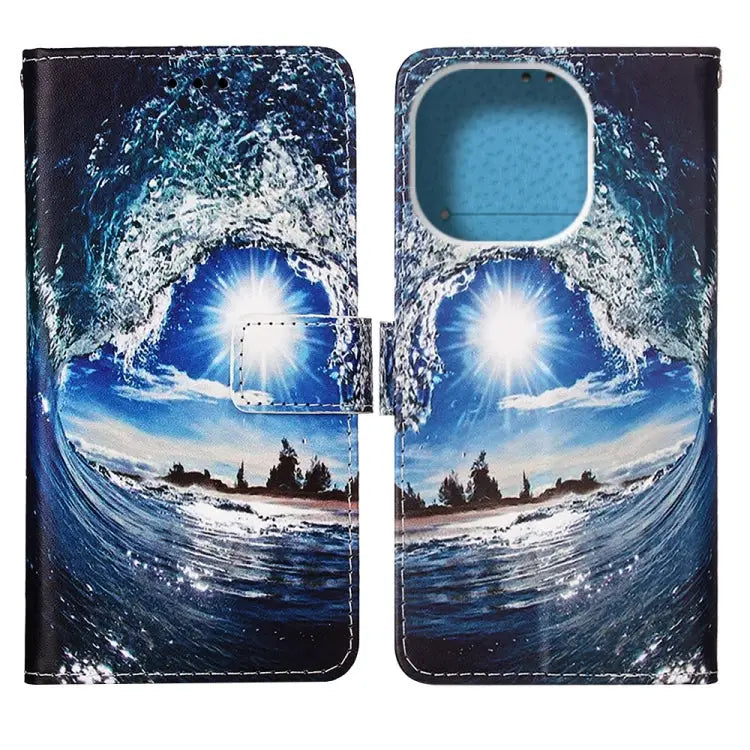 Painted Flat Texture Leather Case with Lanyard & Card Slot & Wallet & Holder For iPhone 14 Pro Max - Apple Accessories