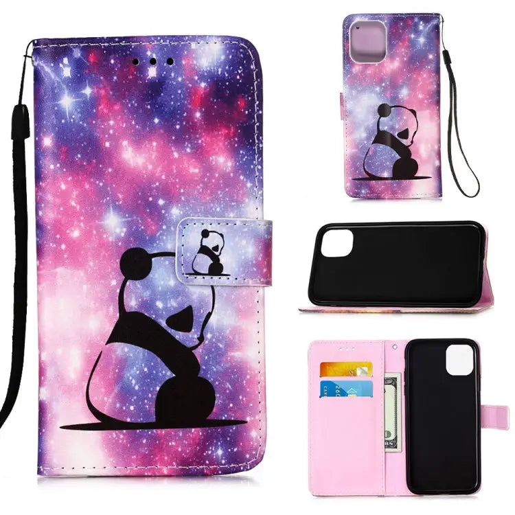 Painted Flat Texture Leather Case with Lanyard & Card Slot & Wallet & Holder For iPhone 12 Pro Max - For iPhone 12 Pro