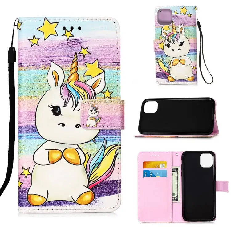 Painted Flat Texture Leather Case with Lanyard & Card Slot & Wallet & Holder For iPhone 12 mini For iPhone 12 / 12 Pro