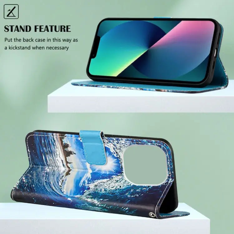 Painted Flat Texture Leather Case with Lanyard & Card Slot & Wallet & Holder For iPhone 14 Pro Max - Apple Accessories