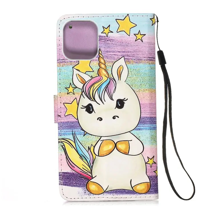 Painted Flat Texture Leather Case with Lanyard & Card Slot & Wallet & Holder For iPhone 12 mini For iPhone 12 / 12 Pro