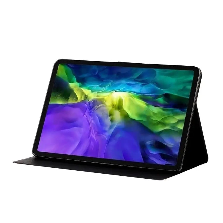 Painted Left and Right Flat Leather Case with Sleep Function & Card Slot & Buckle Anti-skid Strip and Bracket For iPad