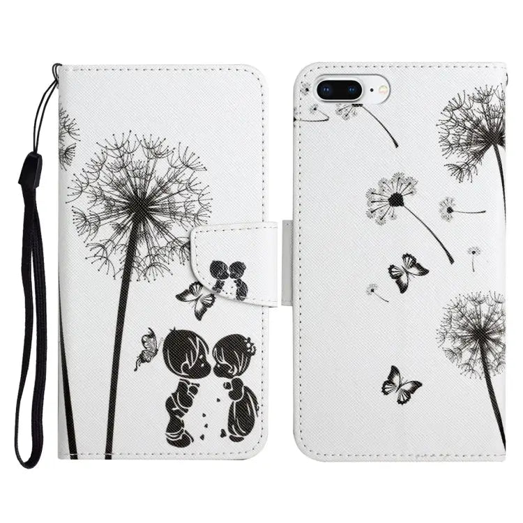 Painted Pattern Horizontal Flip Leather Case with Holder & Card Slot & Wallet For iPhone 8 Plus & 7 Plus - For iPhone 8