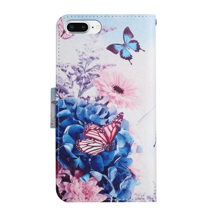 Painted Pattern Horizontal Flip Leather Case with Holder & Card Slot & Wallet For iPhone 8 Plus & 7 Plus - Apple