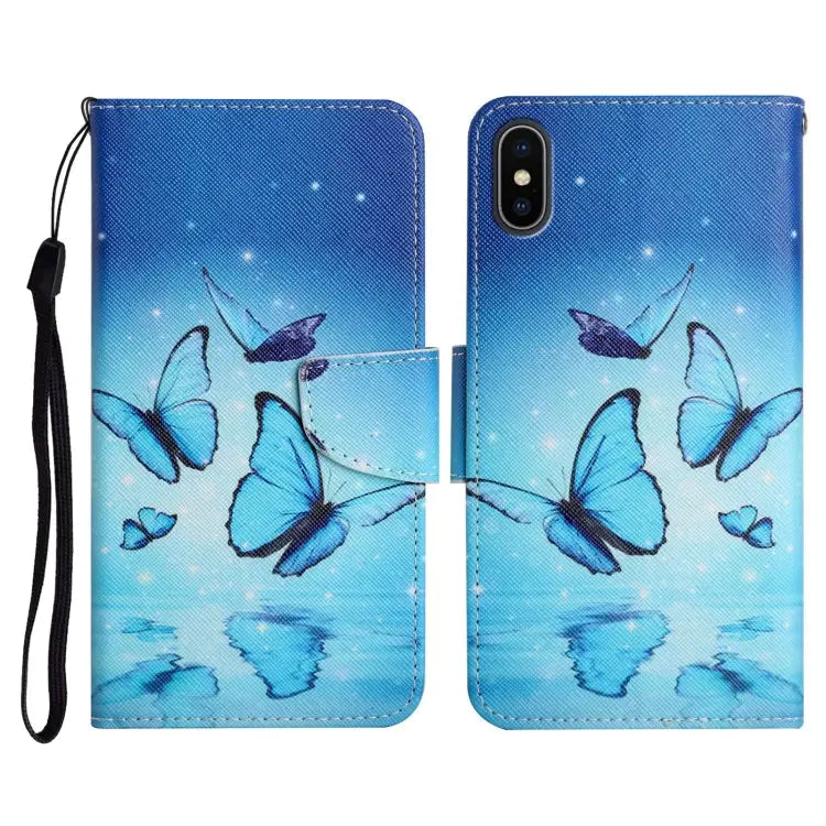 Painted Pattern Horizontal Flip Leather Case with Holder & Card Slot & Wallet For iPhone X / XS - For iPhone X / XS