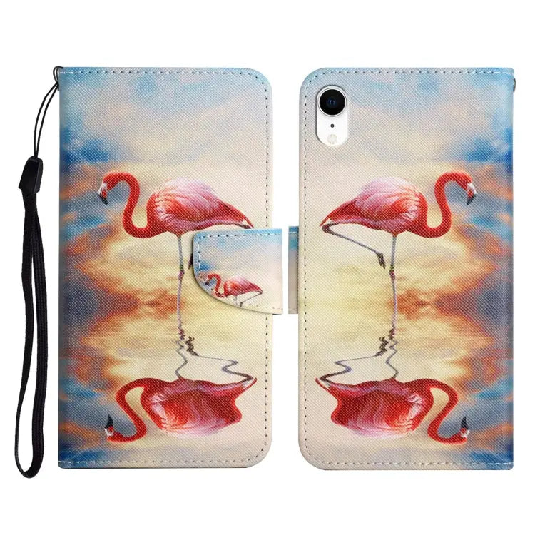 Painted Pattern Horizontal Flip Leather Case with Holder & Card Slot & Wallet For iPhone XR - For iPhone XR / Flamingo
