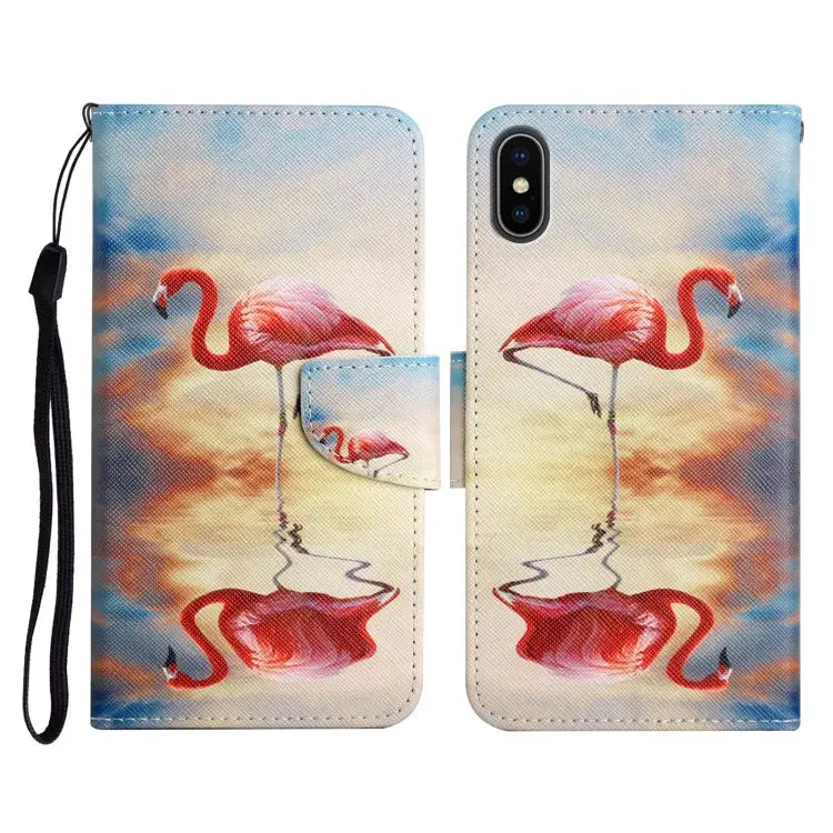 Painted Pattern Horizontal Flip Leather Case with Holder & Card Slot & Wallet For iPhone X / XS - For iPhone X / XS
