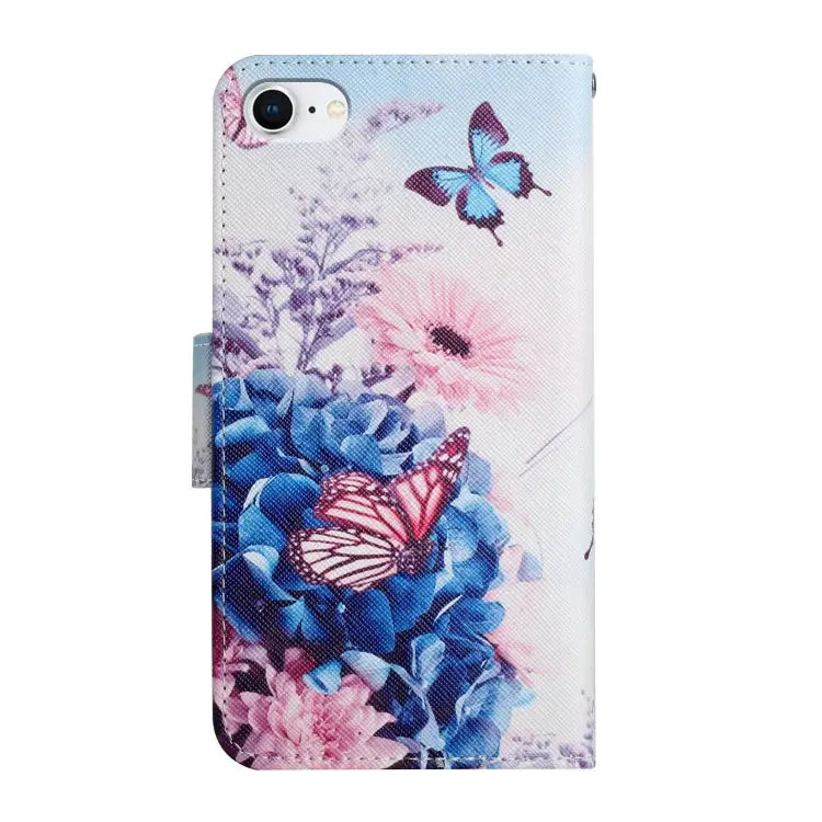Painted Pattern Horizontal Flip Leather Case with Holder & Card Slot & Wallet For iPhone SE 2022 / SE 2020 / 8 / 7