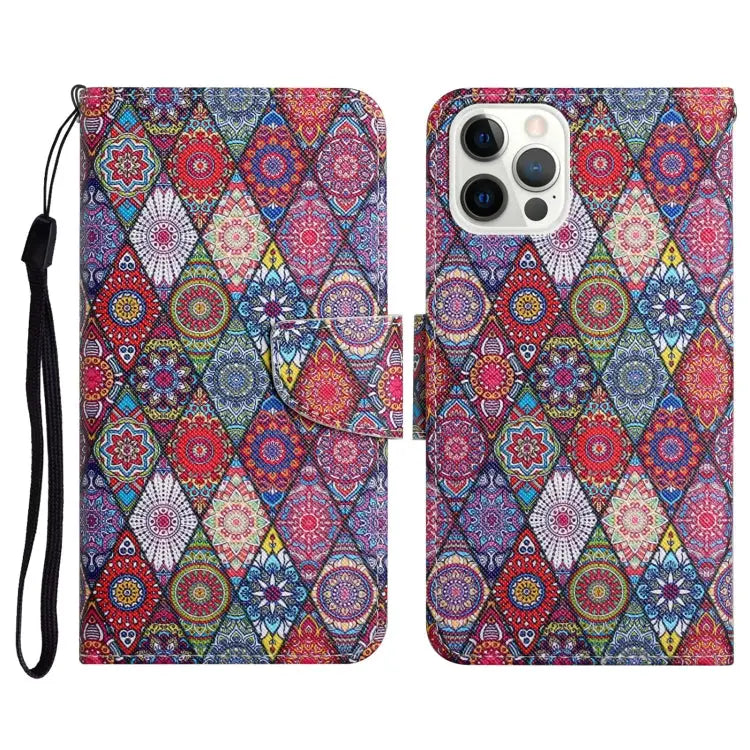 Painted Pattern Horizontal Flip Leather Case with Holder & Card Slot & Wallet For iPhone 13 Pro Max - For iPhone 13 Pro