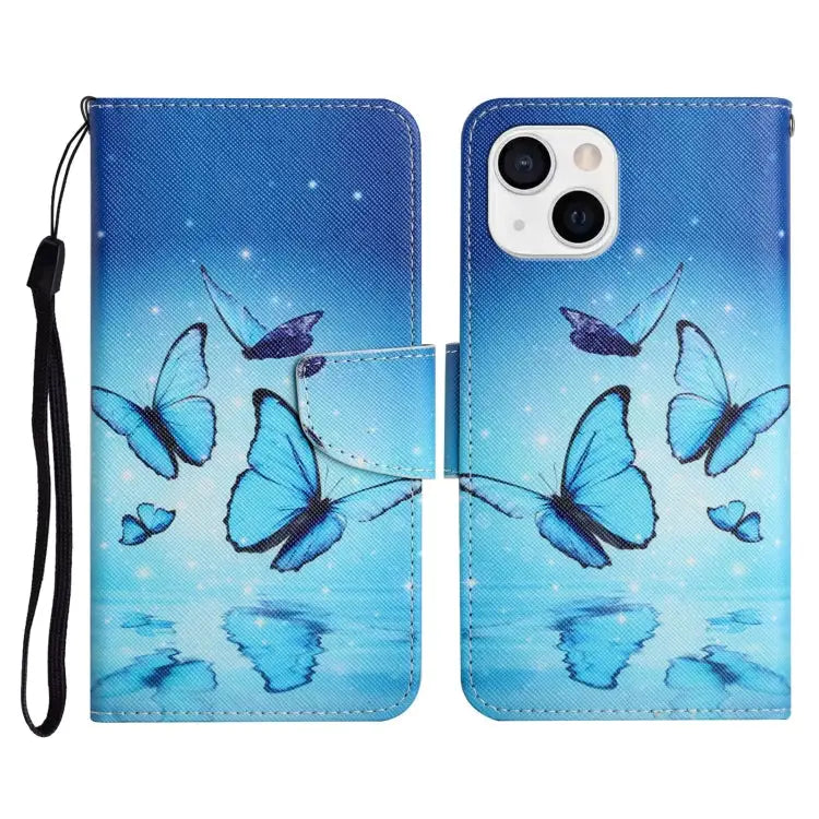 Painted Pattern Horizontal Flip Leather Case with Holder & Card Slot & Wallet For iPhone 13 mini - For iPhone 13 mini