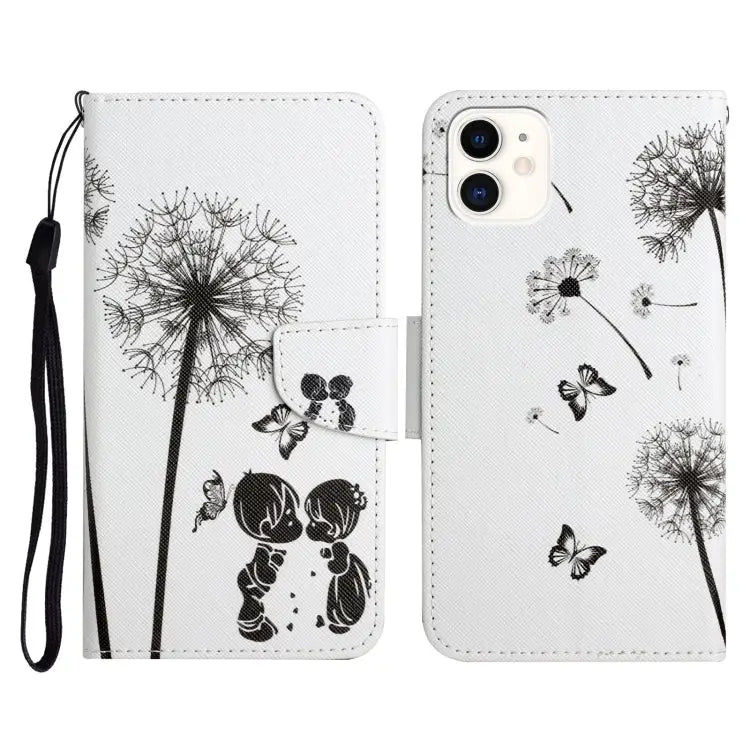 Painted Pattern Horizontal Flip Leather Case with Holder & Card Slot & Wallet For iPhone 12 mini - For iPhone 12 mini